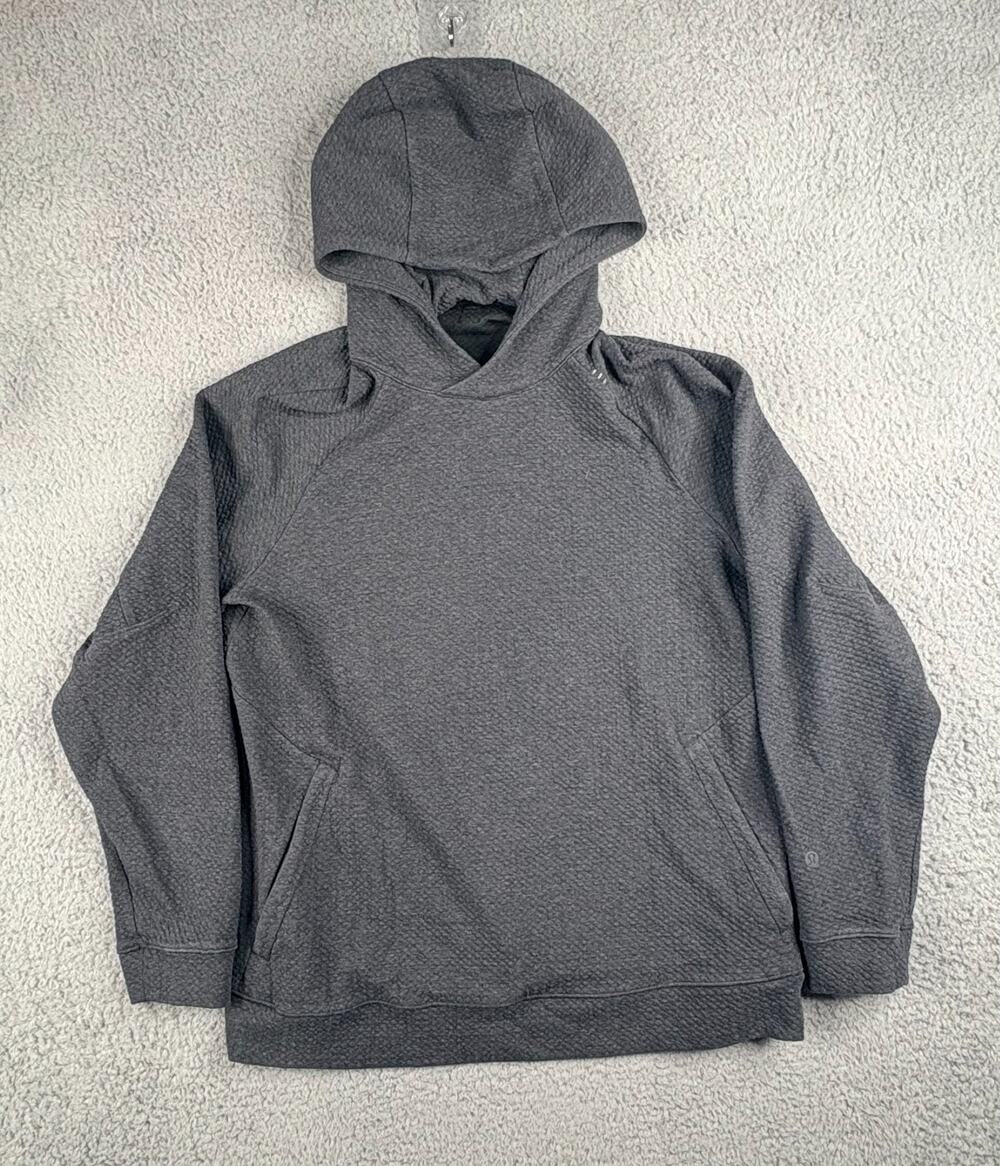 Lululemon Pullover Hoodie Men's Small Black Long Sleeves Side Pockets Ribbed Hem